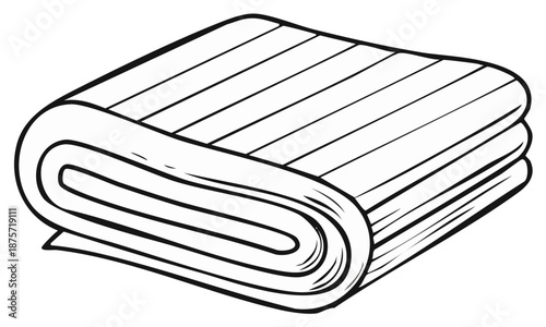 Stack of Folded Clothes Line Art, Fresh Laundry Outline, Clean Fabric