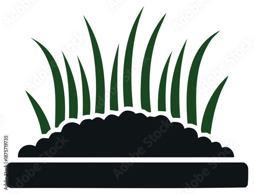 Illustration of Grass and Soil with a dark background