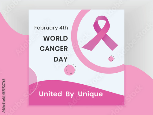 Minimal World cancer day awareness with Minimal World Cancer Day Vector Design.