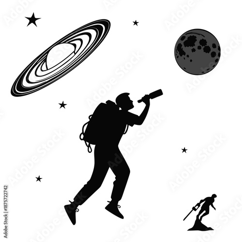 Astronomer observing the cosmos