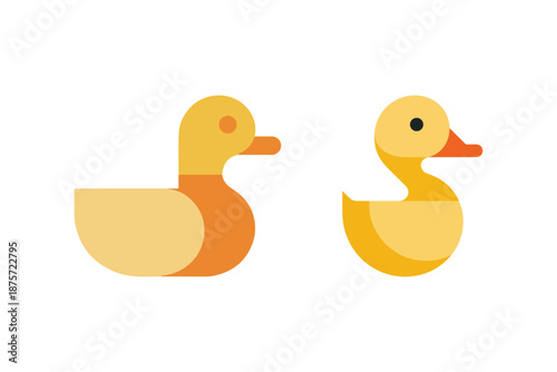 Duck Icon Illustration Isolated on White Background