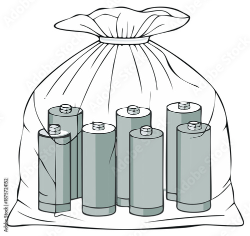 Batteries in a Bag Illustration