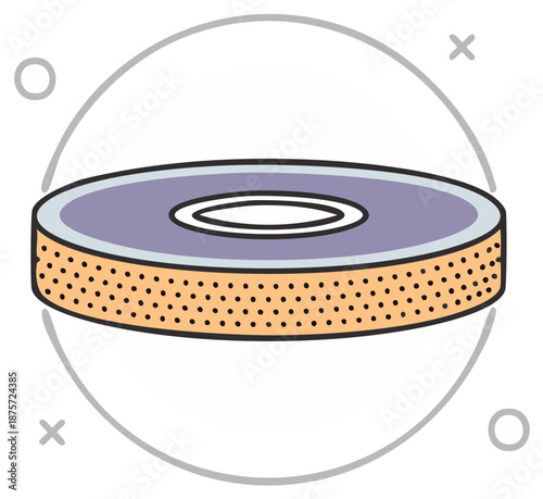 Colorful abrasive grinding wheel industrial tool graphic illustration