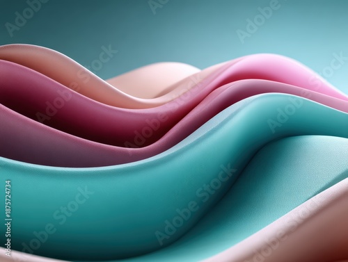 Abstract Flowing Fabric Waves in Pastel Colors