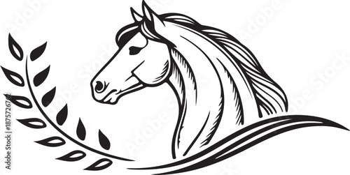 Horse head silhouette vector illustration