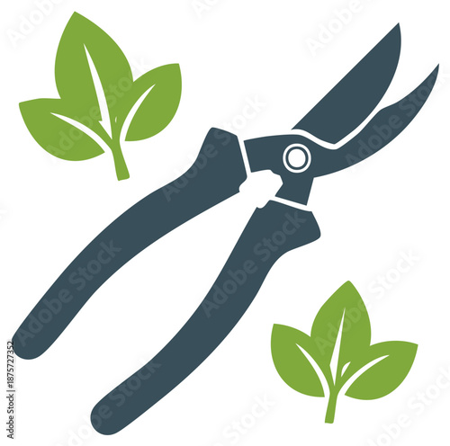 Garden Pruning Shears with Green Leaves Tool for Trimming Plants