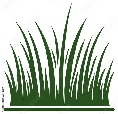 Green Grass Vector Illustration Fresh Natural Organic Blades Design