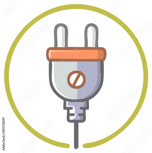 Power Outage and Energy Conservation Concept with Unplugged Electric Plug Icon