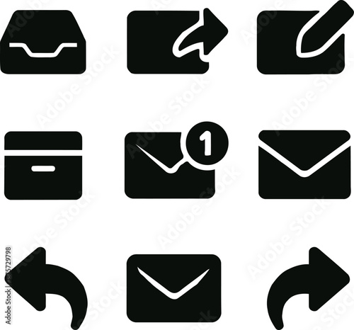 Email Interface Icons Set with Arrows and Notifications Copilot 20260112 193103 eps Style