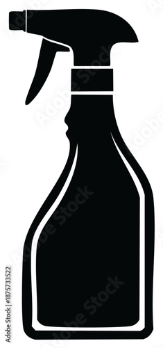 Black Spray Bottle Silhouette for Cleaning and Gardening Applications