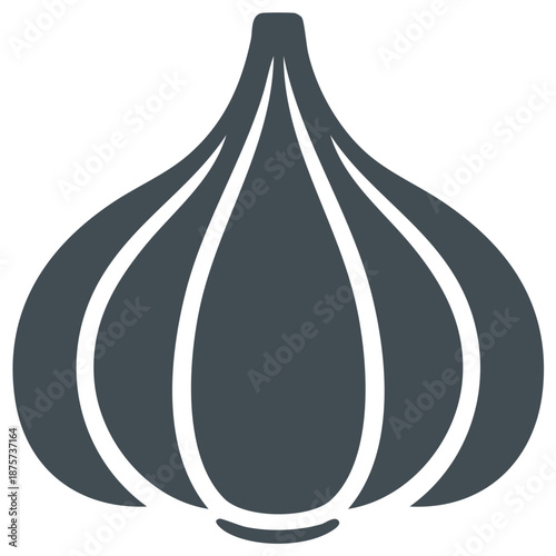 Stylized dark gray garlic bulb icon a simple vector illustration of a healthy food ingredient