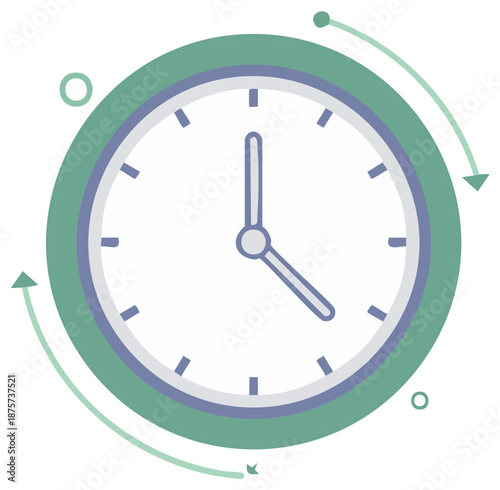 Clock with Rotating Arrows Illustrates Time Management or Deadline Concepts