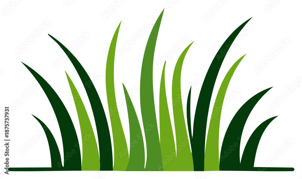 Fototapeta premium Lush Green Grass Vector Graphic, Lawn Decoration Elements for Garden and Landscaping Designs