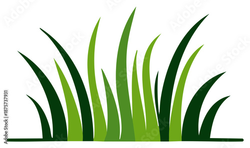 Lush Green Grass Vector Graphic, Lawn Decoration Elements for Garden and Landscaping Designs