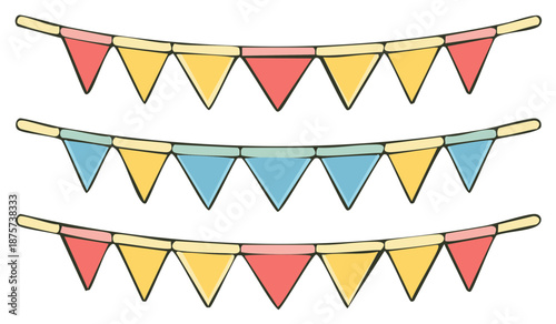 Colorful Triangle Party Bunting Flags Decorative String Festivity Celebration