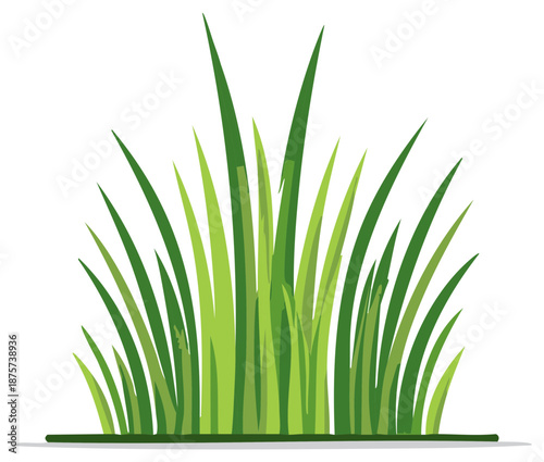 Cartoon illustration of a fresh green grass patch with vibrant growing blades