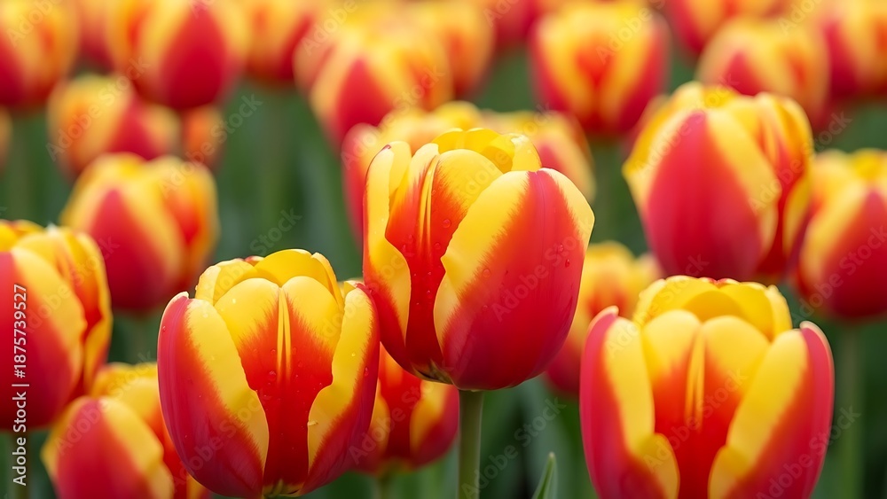 Fototapeta premium Vibrant tulips in full bloom