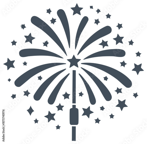 Stylized fireworks explosion with stars a festive symbol for celebration and events