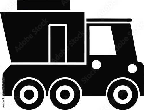 Compactor machine silhouette vector art illustration and minimal black and white design