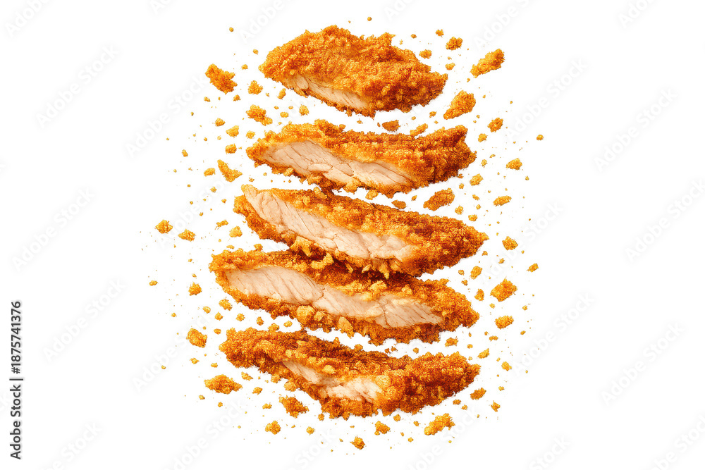 custom made wallpaper toronto digitalCrispy fried chicken breast slices on transparent background image.