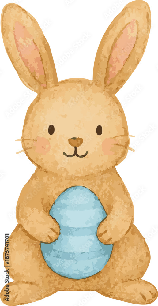 Obraz premium Vector watercolor illustration of an easter bunny