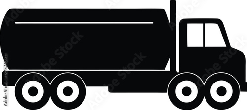 Fuel Tanker Truck silhouette vector art Illustration