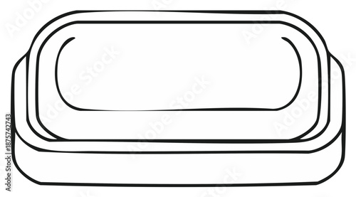 Clean soap bar outline simple drawing for hygiene and personal care concepts