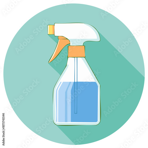 Illustration of a Spray Bottle with Cleaning Fluid, Ideal for Disinfecting Surfaces.