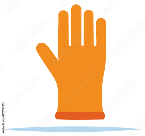 Orange protective glove for cleaning safety hygiene cartoon illustration