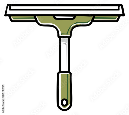 Green Window Cleaning Squeegee Tool Icon Simple Vector Illustration