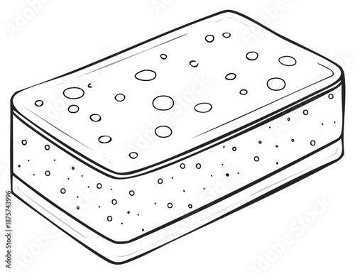 Vector Outline of Pumice Stone with Holes for Spa Relaxation and Cleaning