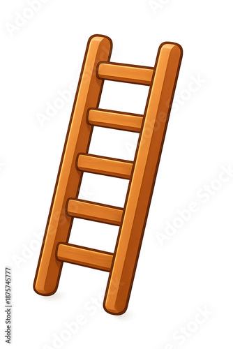 wooden ladder isolated on white