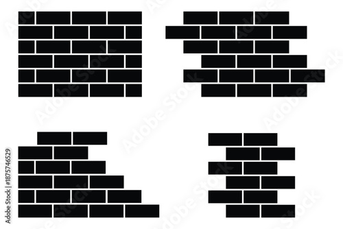Brick wall build stack stonewall business house. Brick stone icon wall construction architecture vector. Construction Pattern Illustration Vector Format.