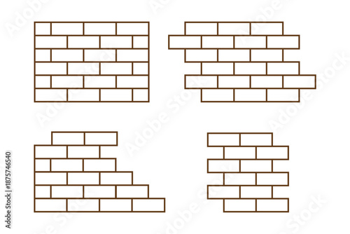 Brick Wall Silhouette. Bricks icon.