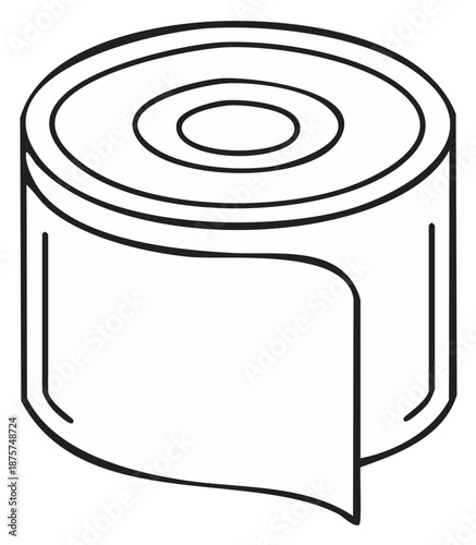 Roll of Tape Outline Drawing Adhesive Roll