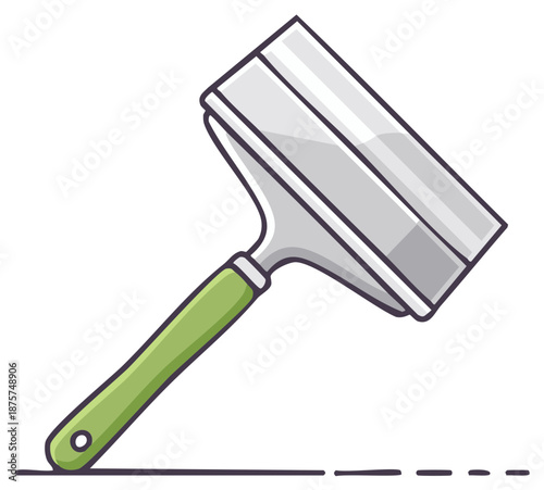 Cartoon squeegee window cleaning tool wiping a surface vector illustration
