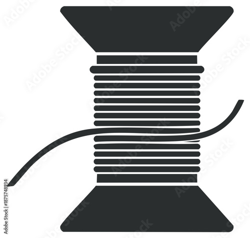 Spool of Thread Silhouette Needlework Item Tailoring Crafting Haberdashery Sewing Tool Accessory