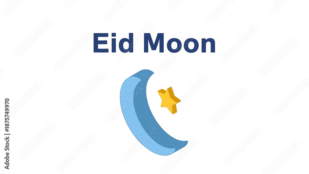 Obraz premium Eid Moon Symbol: A serene depiction of the crescent moon and star, symbolizing the joyous occasion. A visual representation that is perfect for any festive celebrations.