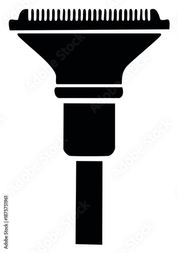 Stylized Illustration of a Barber's Neck Duster, Black and White Design