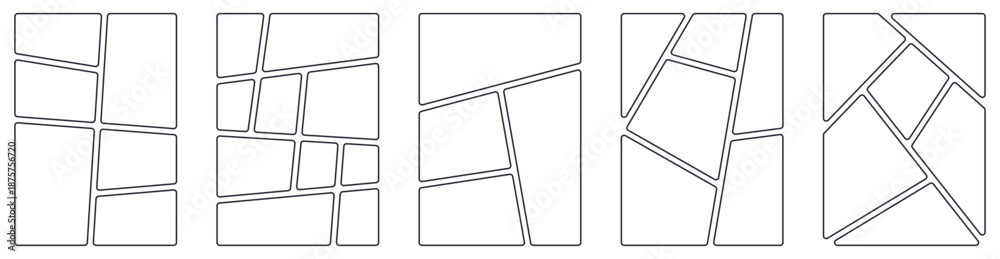 Φωτογραφία Vertical storyboard layout with a sequence of blank manga frames for action scenes