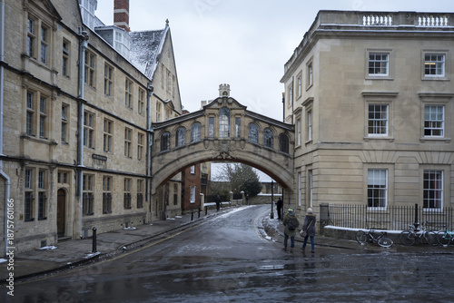 Bridge of Sighs Oxford University Winter Scene