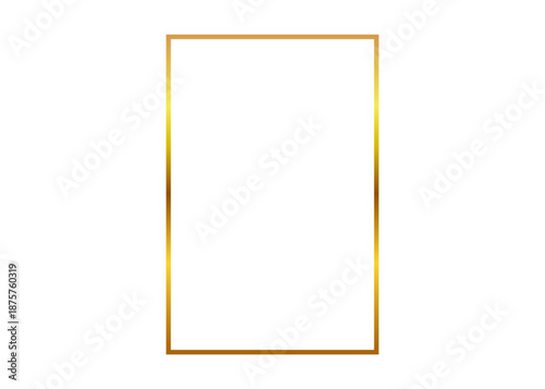 Golden frame for invitation, vintage shiny glowing gold frame