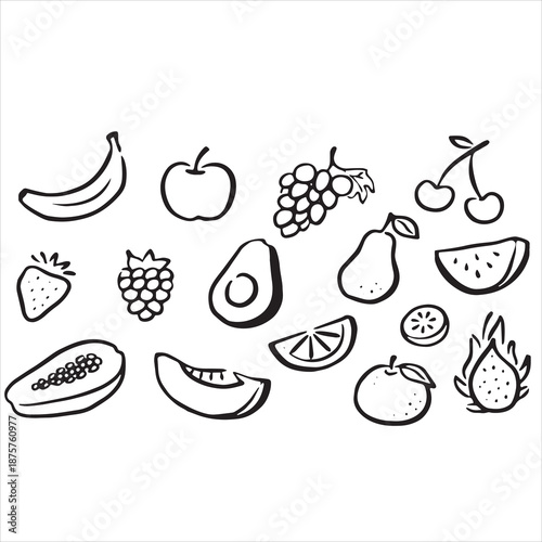set of fruit icons