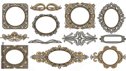 Ornate Frames Variety: Vintage Designs for Elegant Decoration and Creative Projects