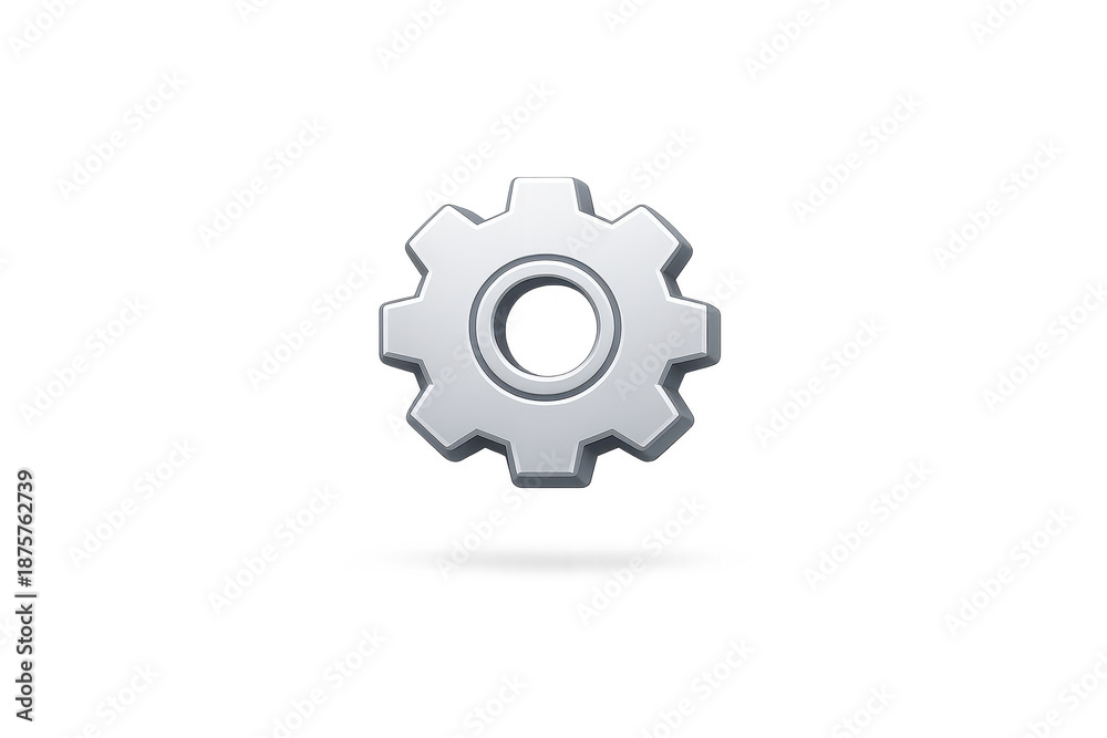 Fototapeta premium Gear cog settings icon on transparent background for graphic designs.