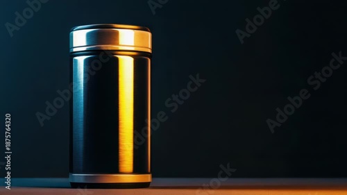 Video A close-up shot of a thermos on a table, perfect for commercial or personal use