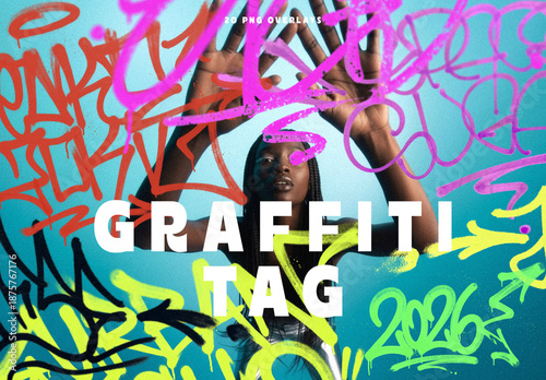 20 Graffiti Spray Paint Overlay. Urban Street Art Tag. Aerosol Texture 