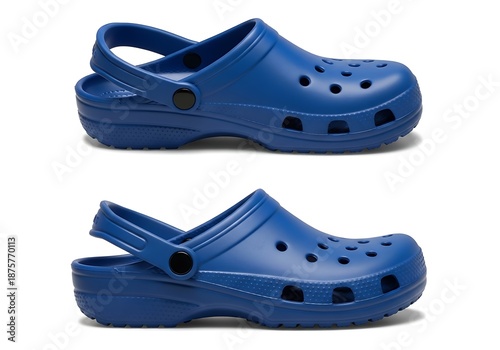 Blue crocs clog shoe for casual wear isolated on white background