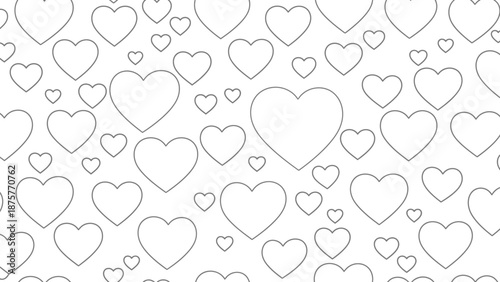 A charming seamless pattern of elegant outlined hearts, perfect for celebrating valentine's day, expressing love, and adding a touch of romance to any design or background