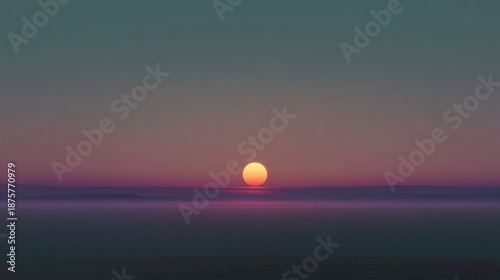 Serene Sunset Over Calm Waters with Vibrant Color Gradients